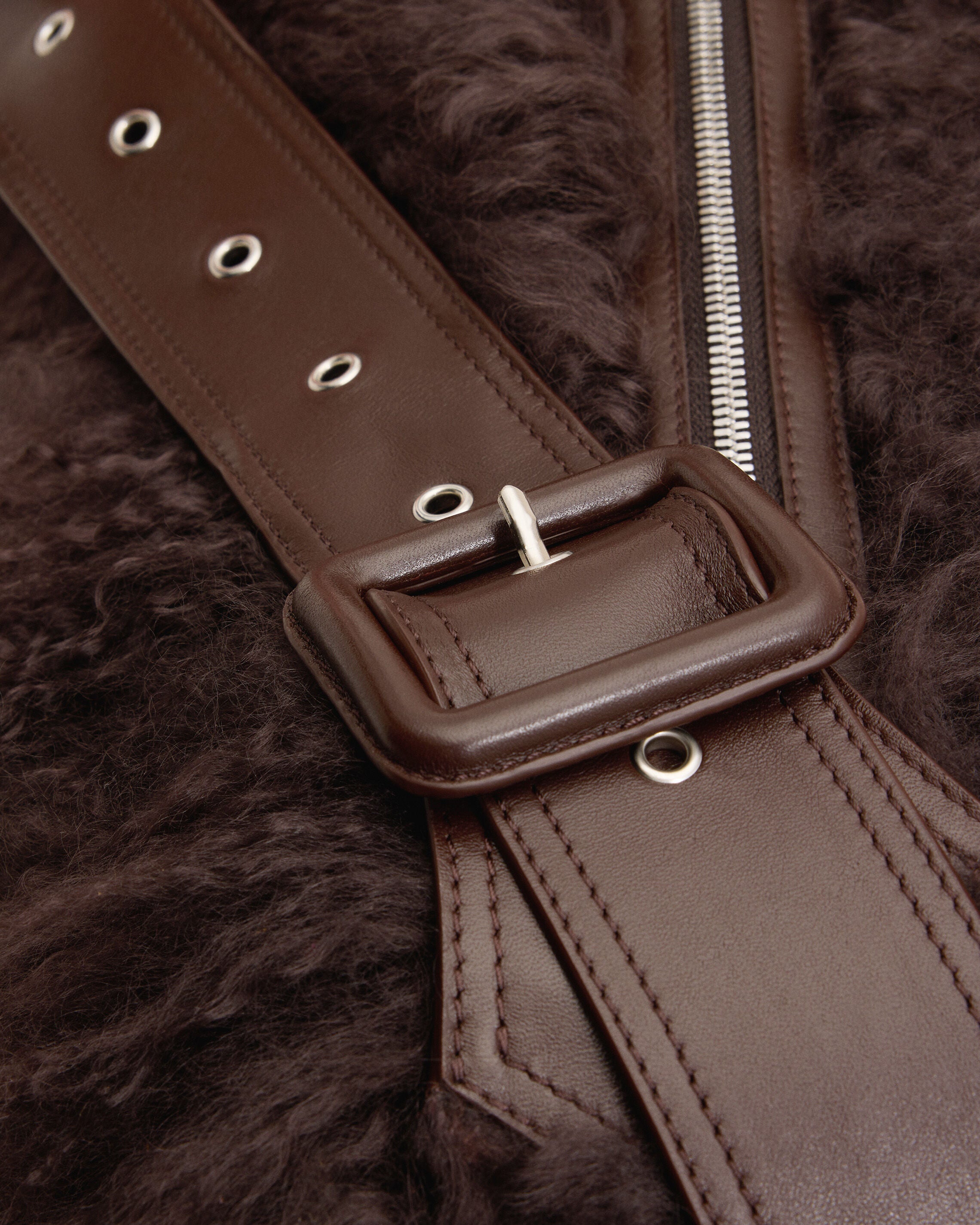 Small brown lamb leather Etienne crossbody bag - 5