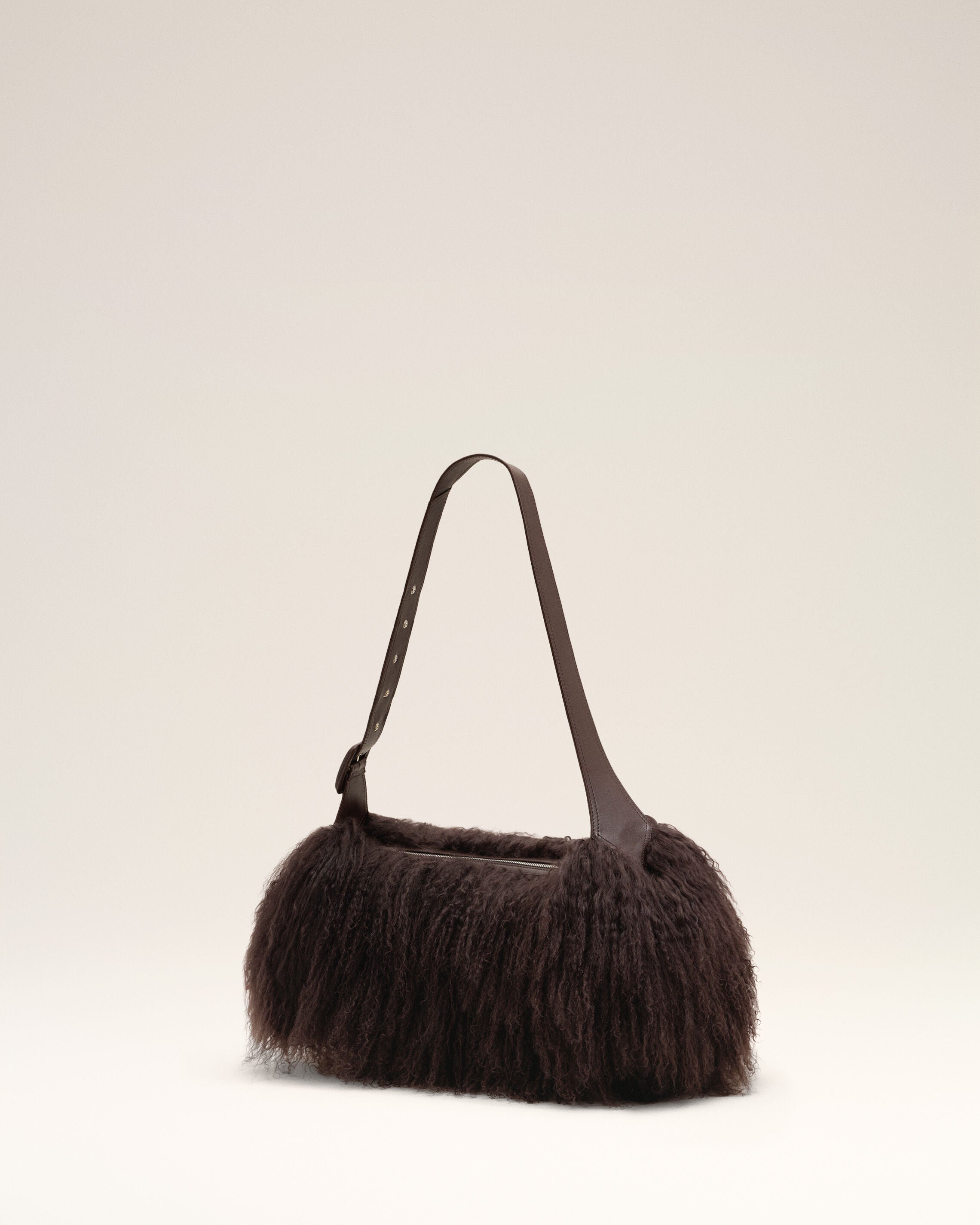 Small brown lamb leather Etienne crossbody bag - 9