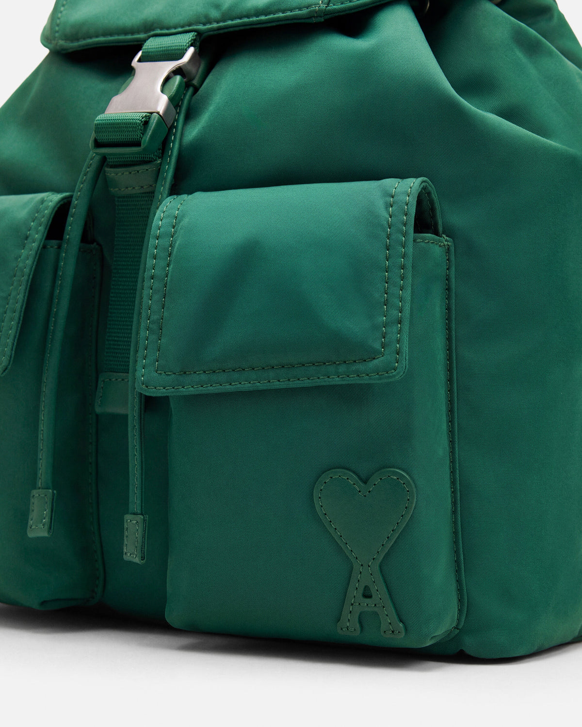 Small green nylon Marcel flap backpack - 5