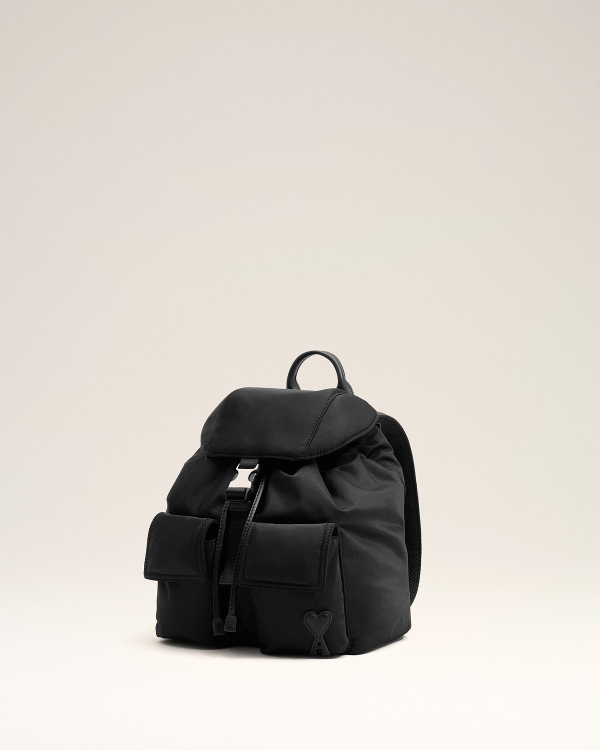 Small black nylon Marcel flap backpack - 3