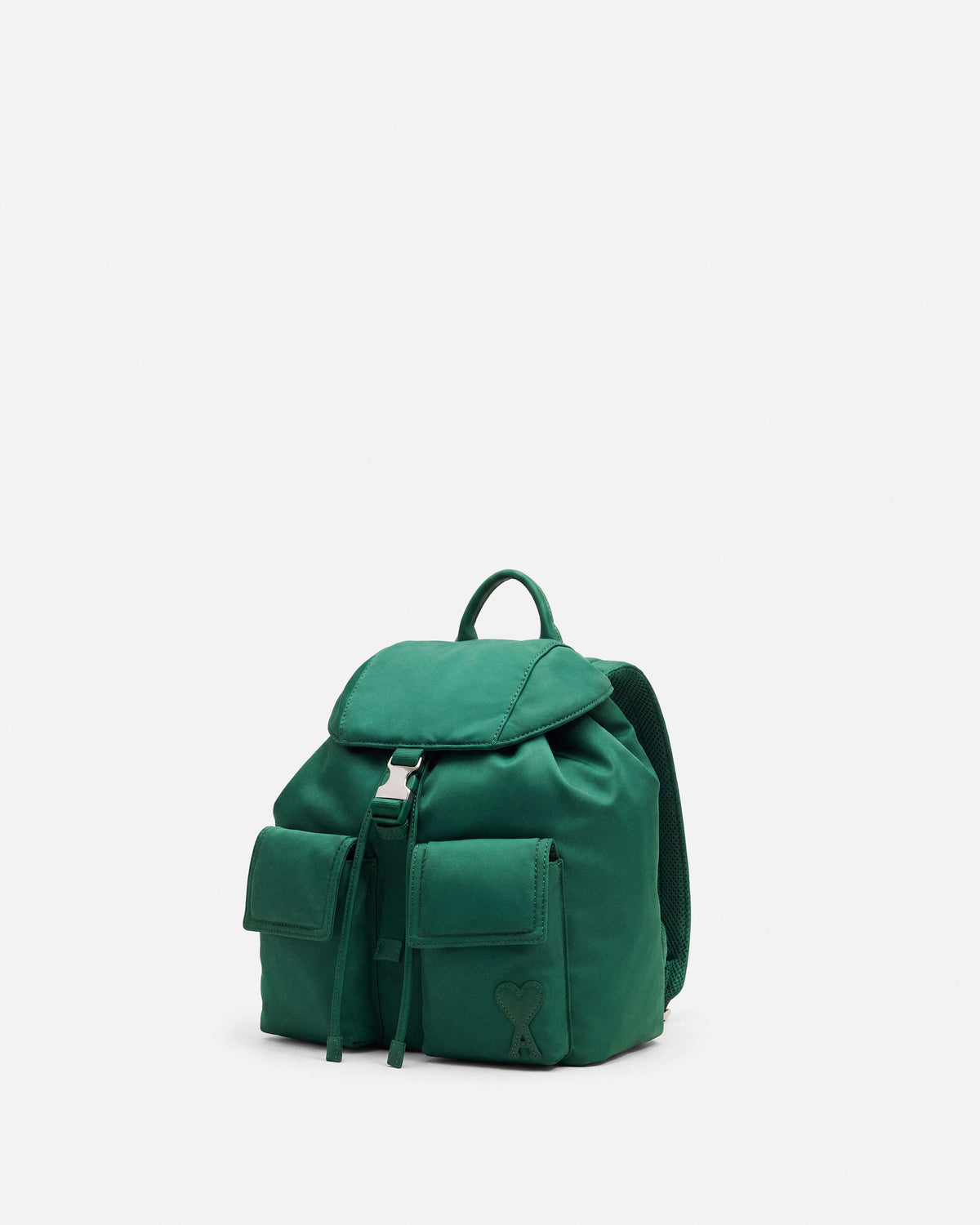 Small green nylon Marcel flap backpack - 9