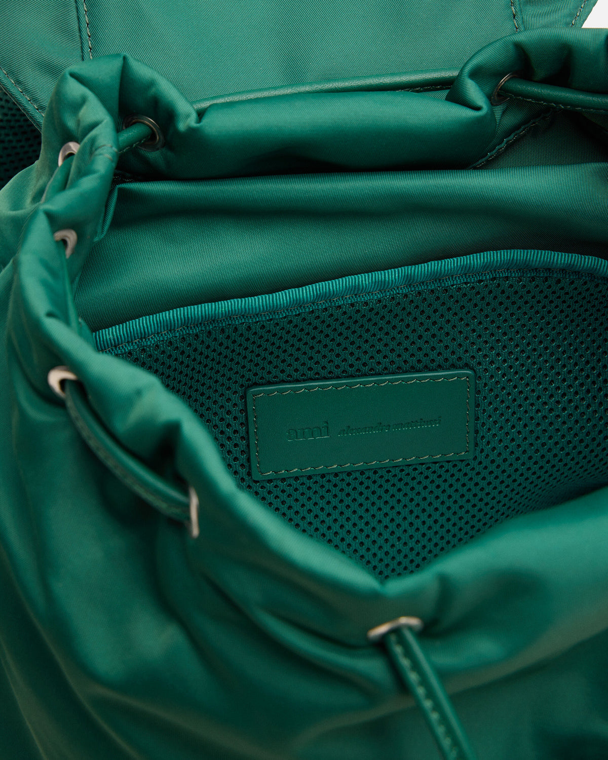 Small green nylon Marcel flap backpack - 6