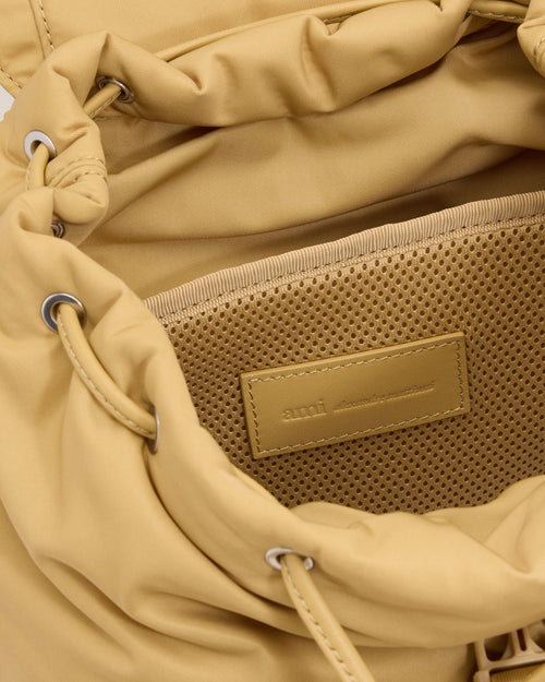 Small beige nylon Marcel flap backpack - Woman - 12 - AMI Paris - Ami Paris