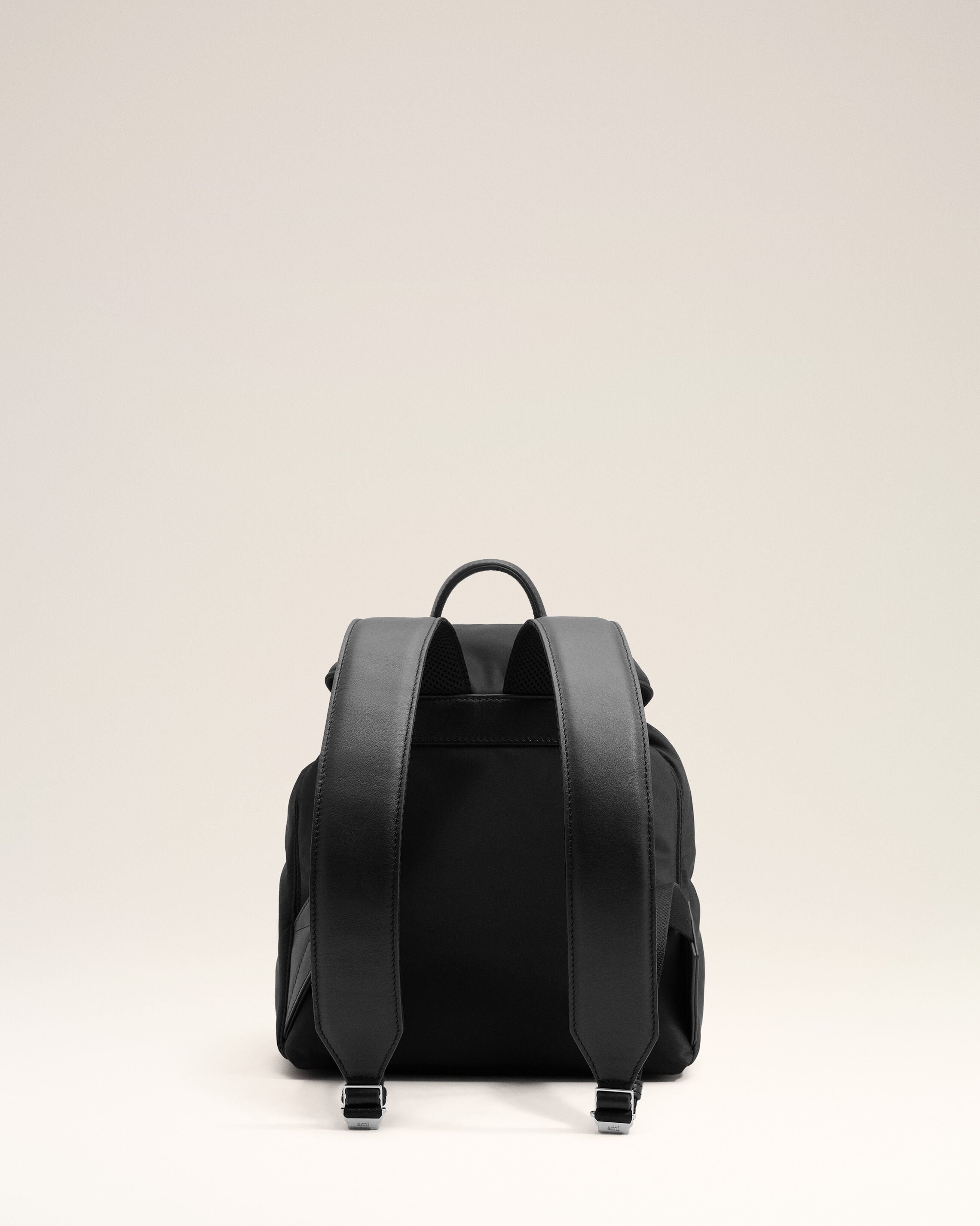 Small black nylon Marcel flap backpack - 10