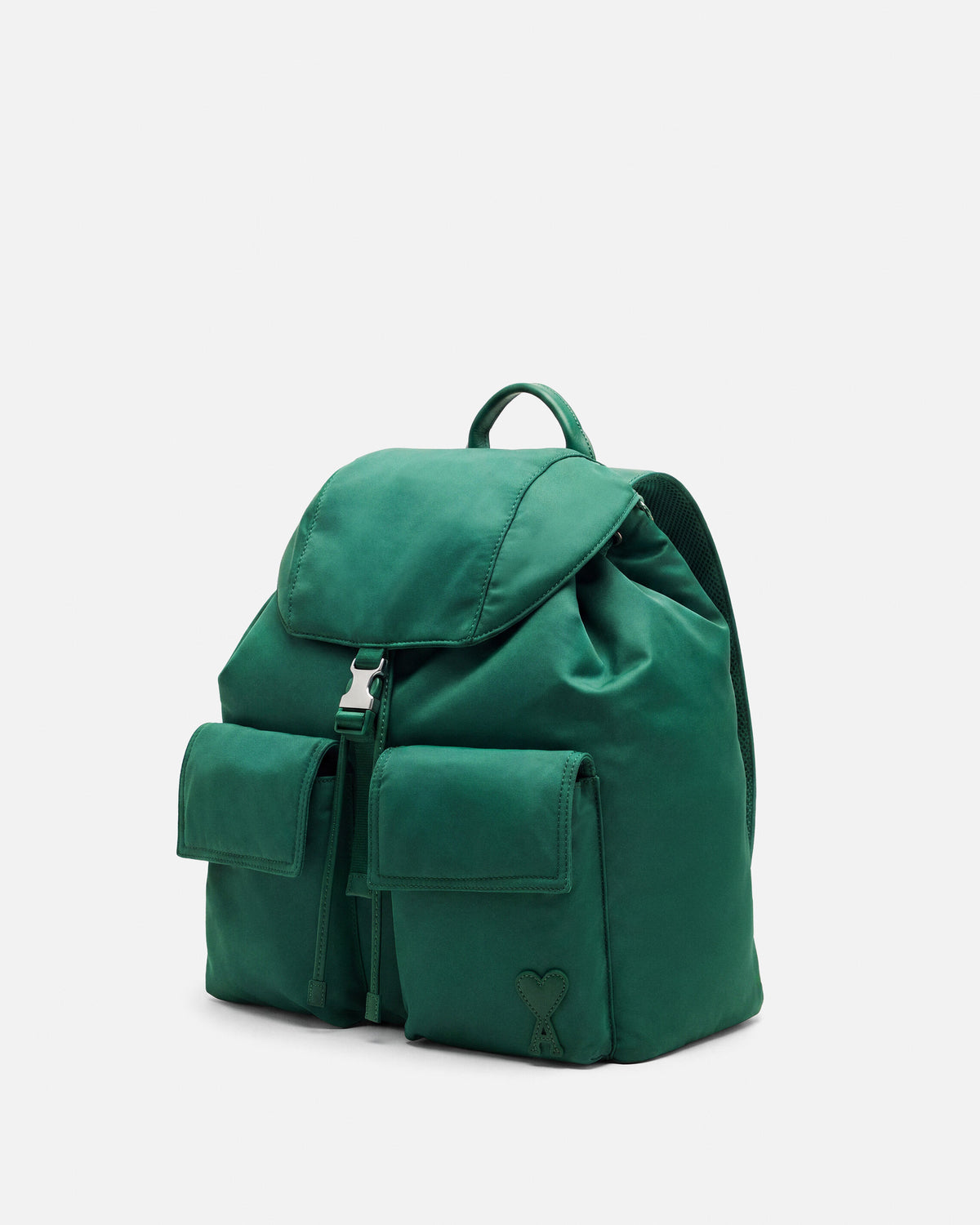 Green nylon Marcel flap backpack - 9