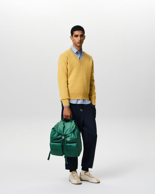Green nylon Marcel flap backpack - Man - 2 - AMI Paris - Ami Paris