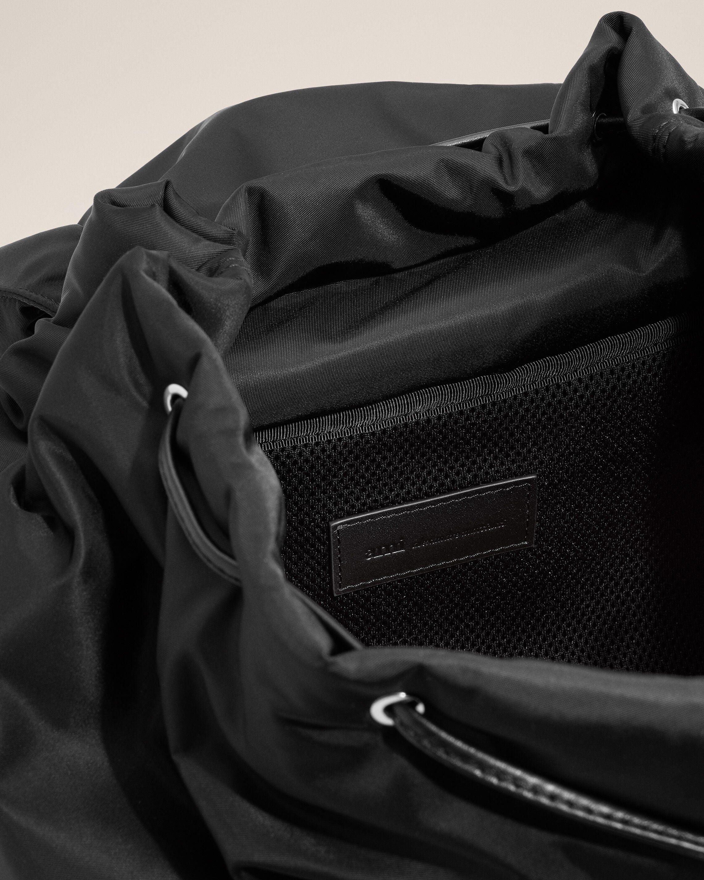 Black nylon Marcel flap backpack - 12