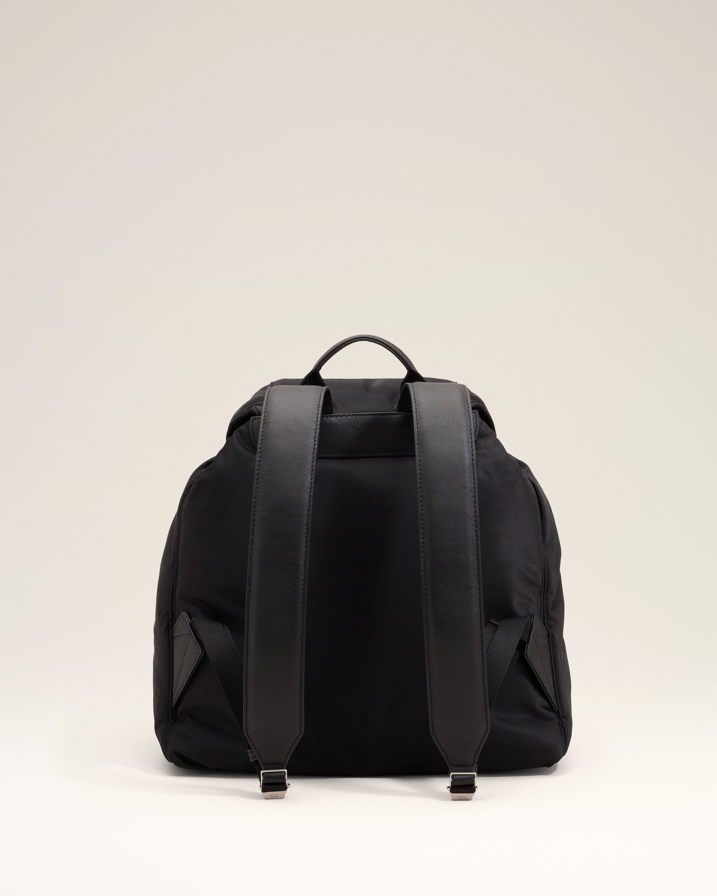 Black nylon Marcel flap backpack - 4