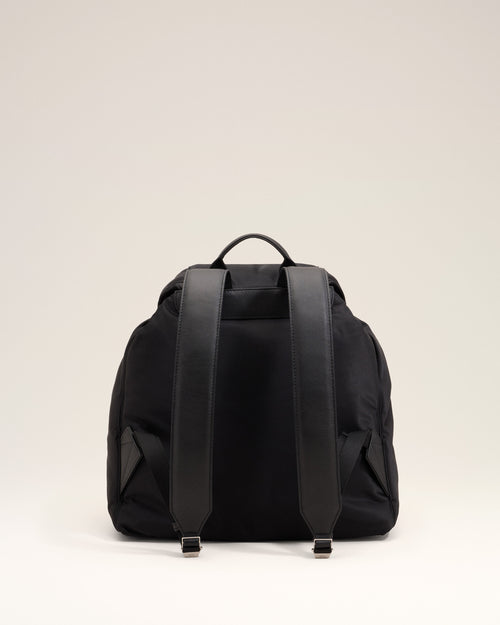 Black nylon Marcel flap backpack - Man - 4 - AMI Paris - Ami Paris