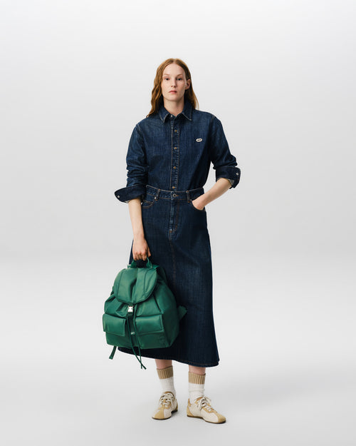 Green nylon Marcel flap backpack - Woman - 8 - AMI Paris - Ami Paris