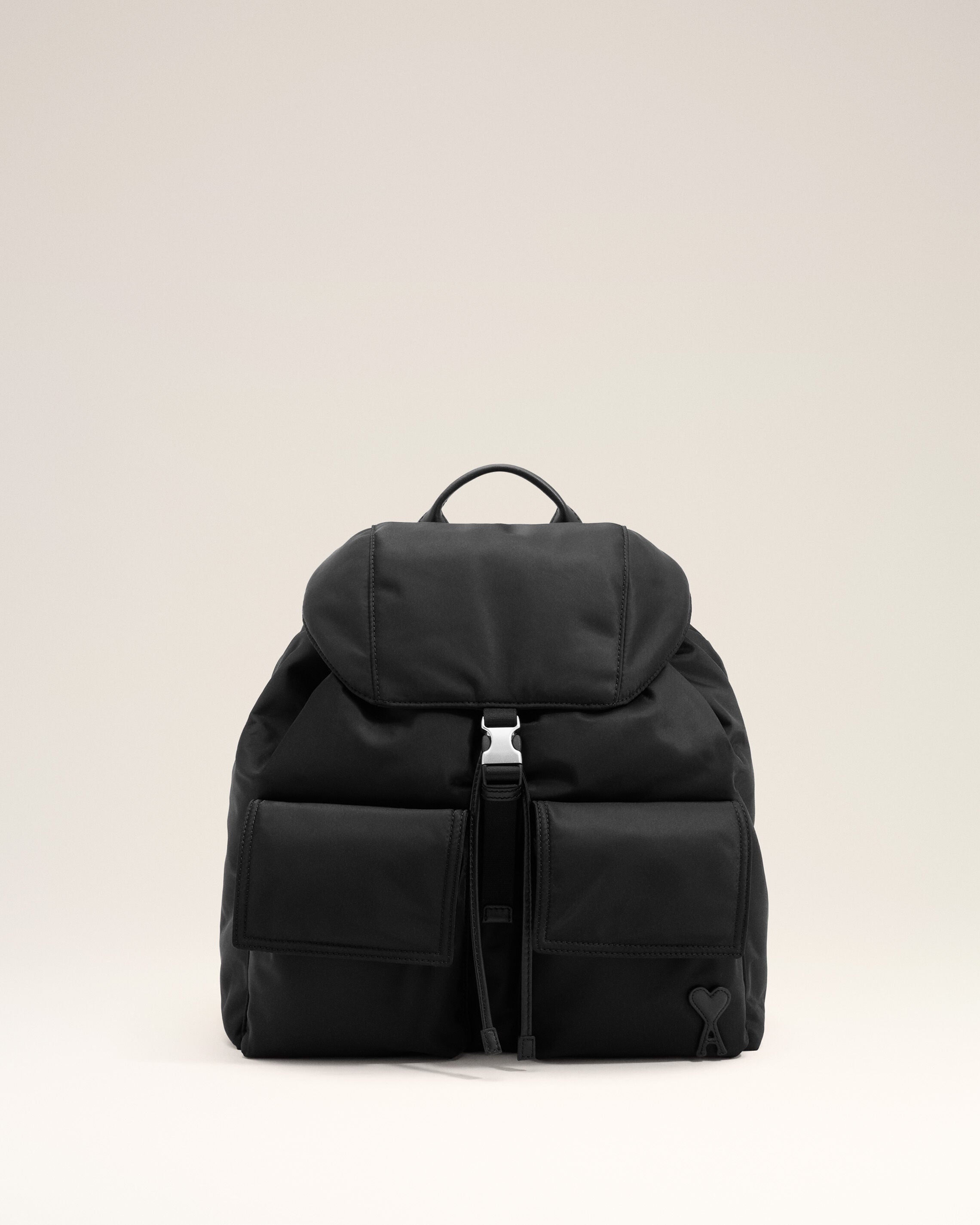 Black nylon Marcel flap backpack - 7