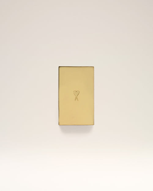 Caja pequeña a rayas Ami de Cœur de metal dorado - Hombre - 2 - AMI Paris - Ami Paris