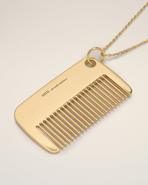 Collar con colgante de peine en latón dorado - Mujer - 7 - AMI Paris - Ami Paris