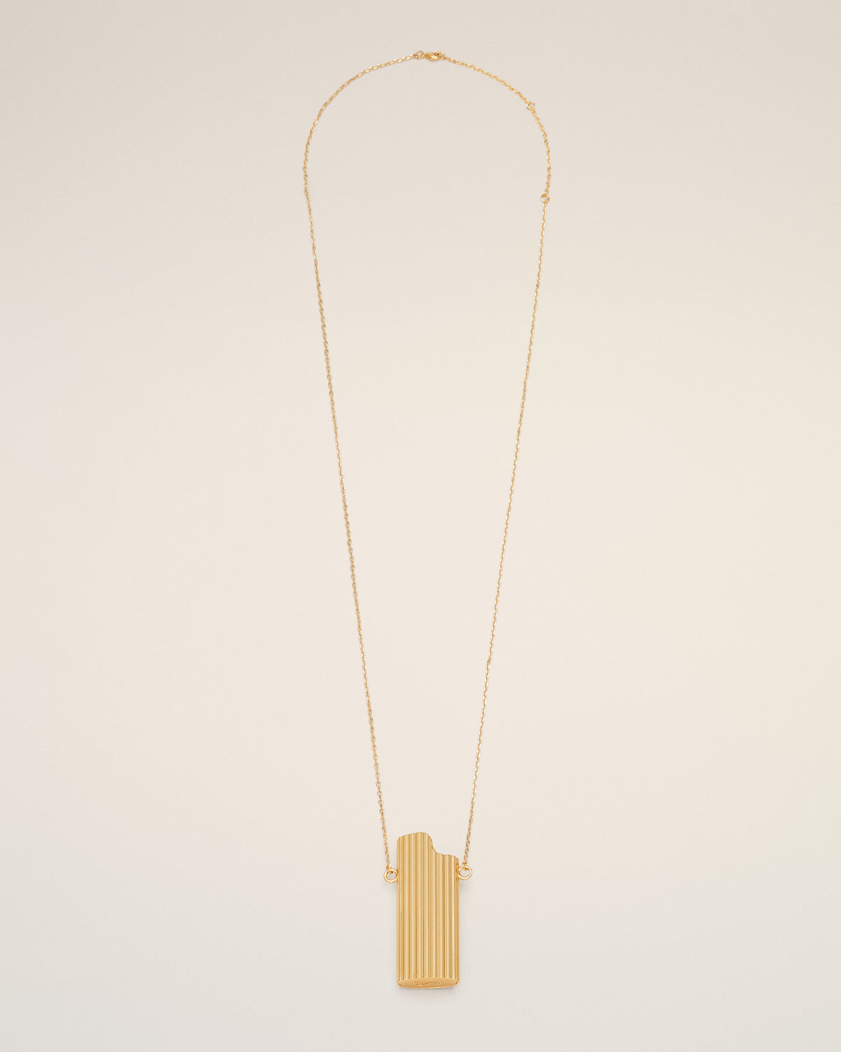 Gold brass lighter holder necklace - 6