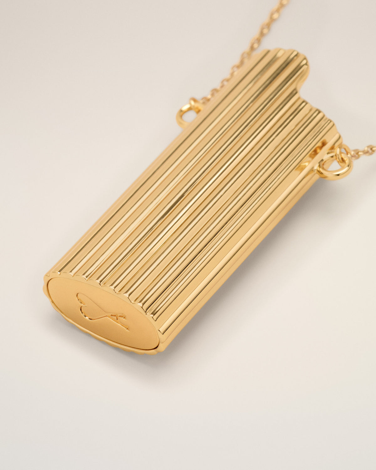 Gold brass lighter holder necklace - 9
