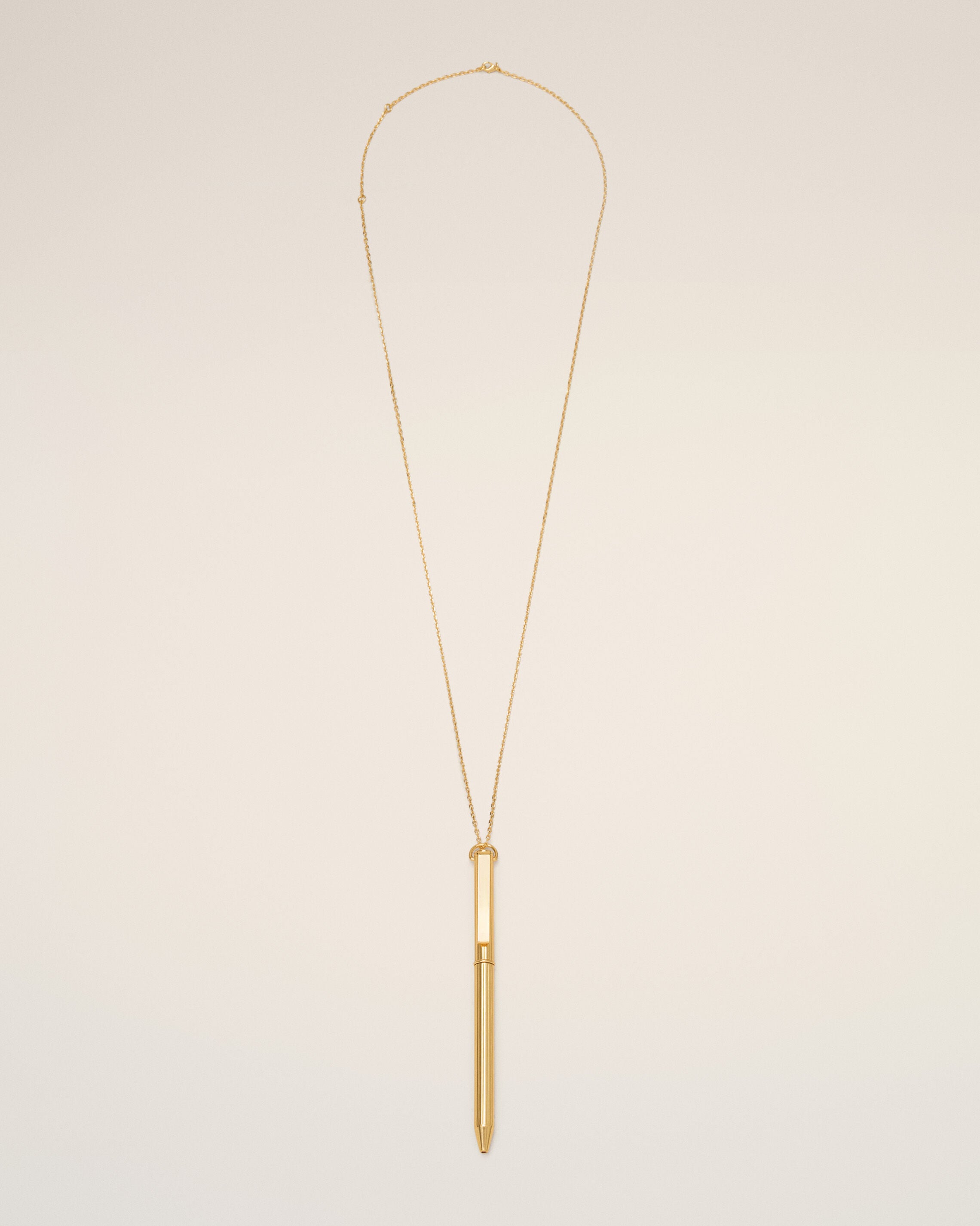 Collar con colgante de bolígrafo en latón dorado - 1