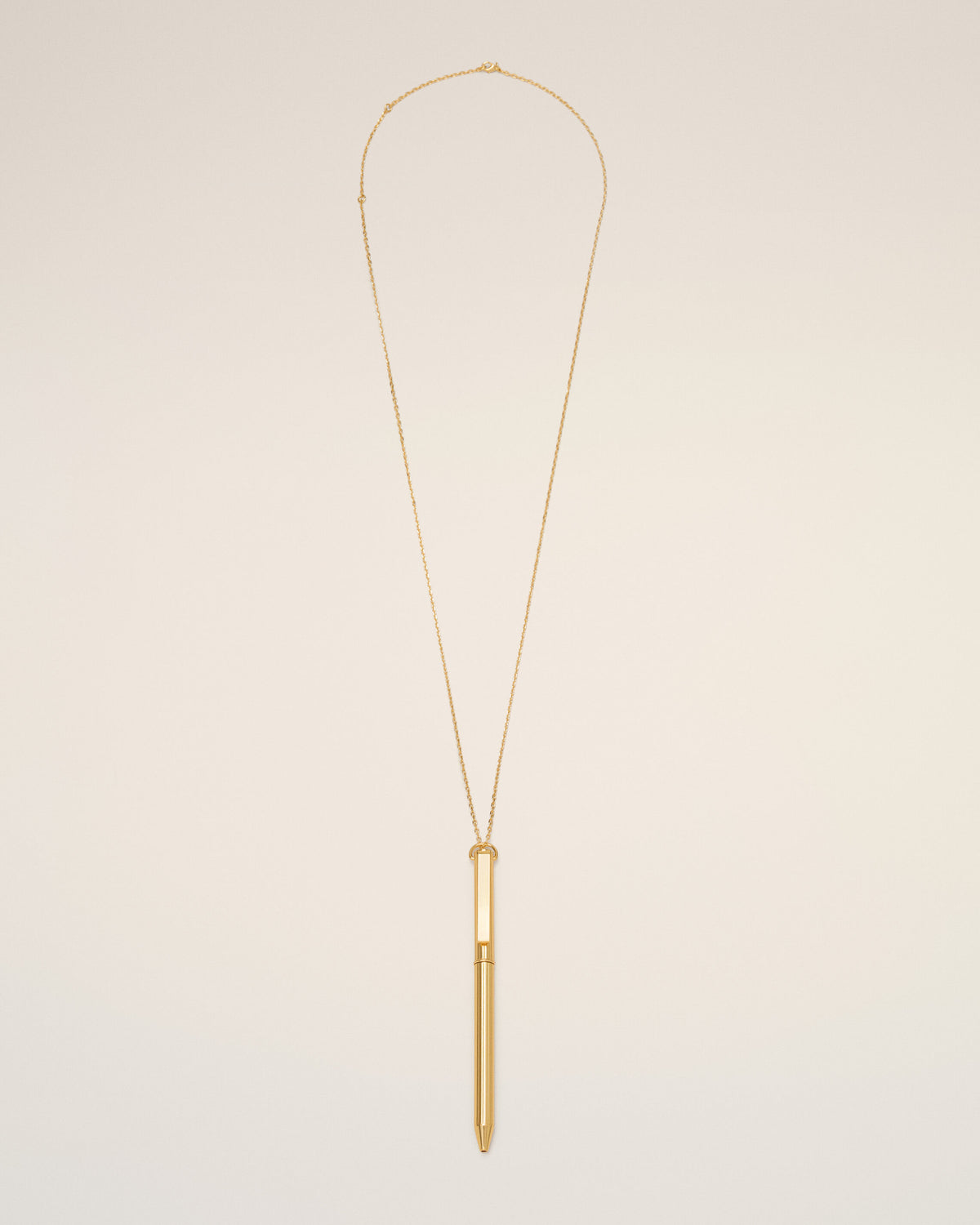 Gold brass pen pendant necklace - 5