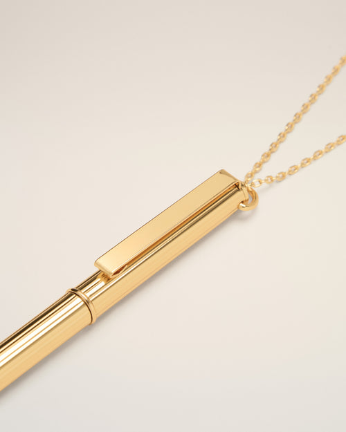 Collar con colgante de bolígrafo en latón dorado - Hombre - 3 - AMI Paris - Ami Paris