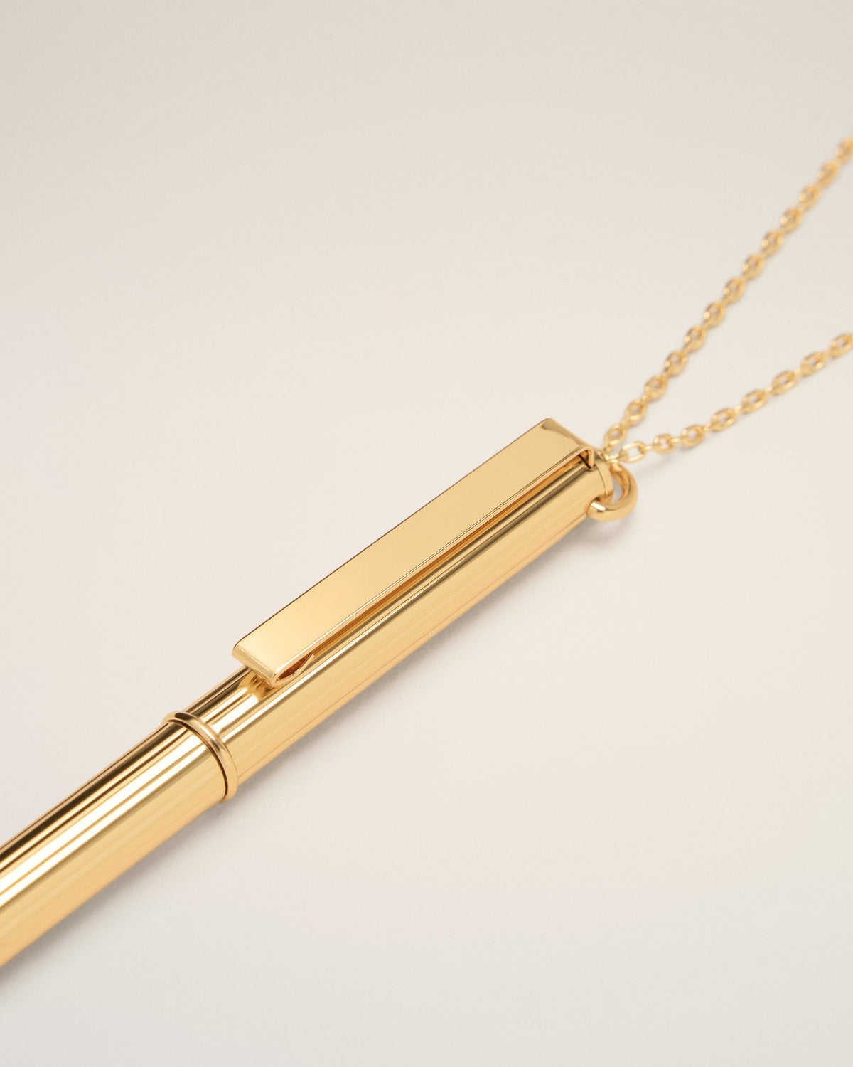 Gold brass pen pendant necklace - 3