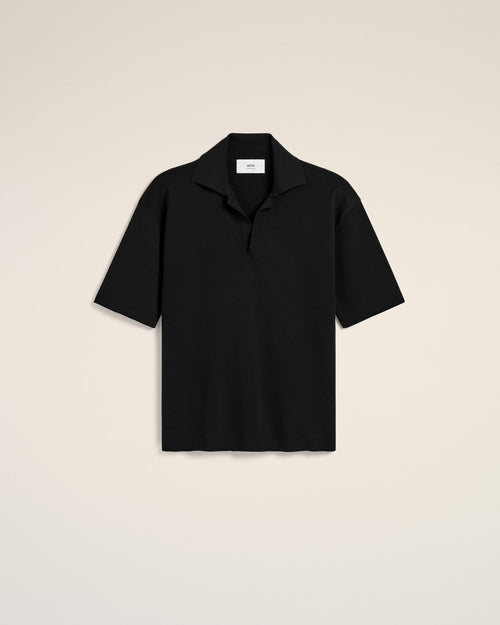 Polo Noir Manches Courtes - NOIR - Ami Paris