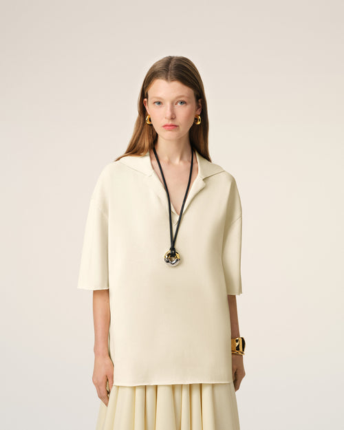 Polo Beige Manches Courtes - Femme - 9 - AMI Paris - Ami Paris