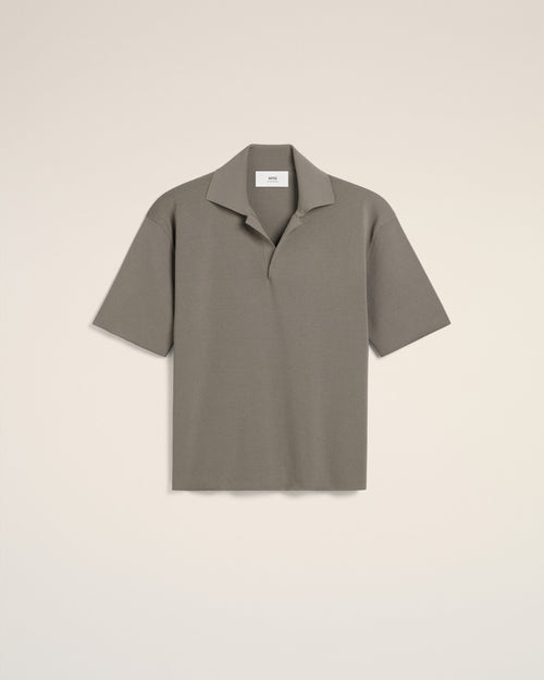 Polo Taupe Manches Courtes - GRIS FUME - Ami Paris