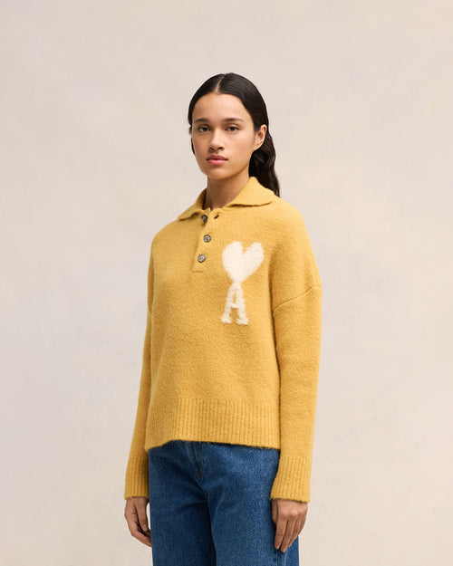 Polo Ami de Coeur Ecru - Femme - 12 - AMI Paris - Ami Paris