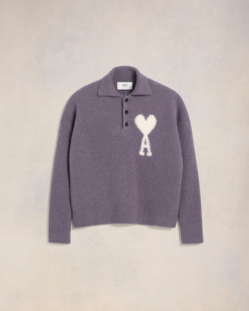 Polo Ami de Coeur Ecru - GRIS CHINE / NOIR - Ami Paris