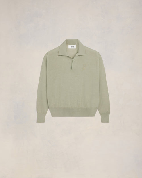 Polo Broderie Ami de Coeur - SAUGE CHINE - Ami Paris