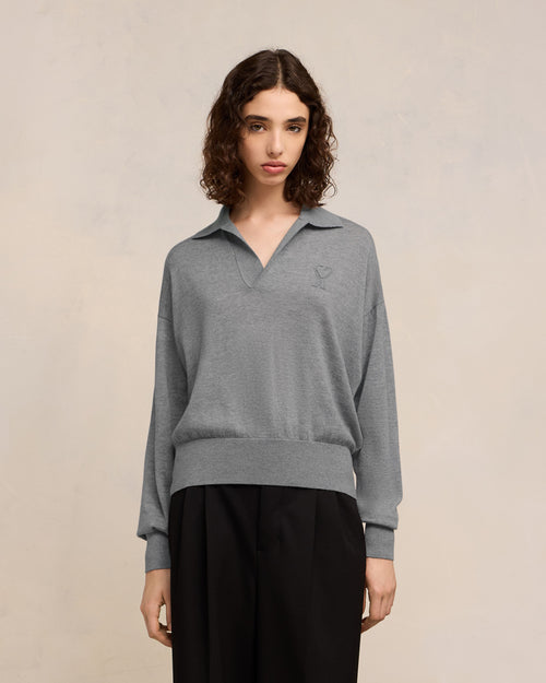 Polo Broderie Ami de Coeur - Femme - 9 - AMI Paris - Ami Paris
