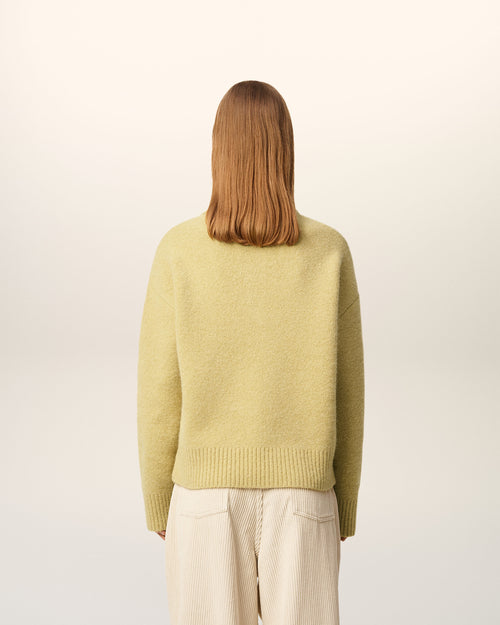 Polo de manga larga Ami de Cœur de alpaca amarilla - 11 - Ami Paris