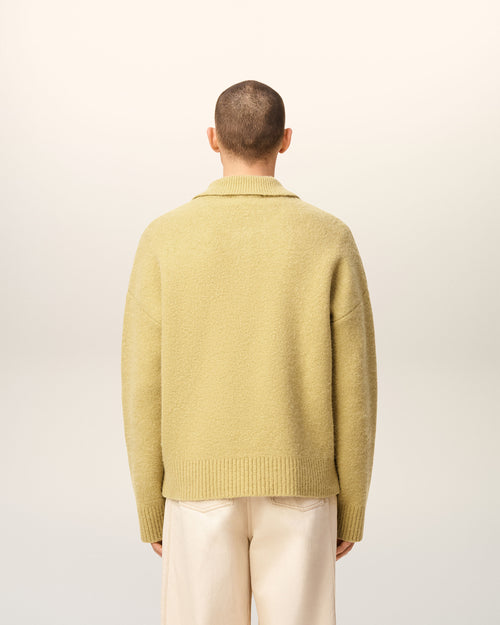 Polo de manga larga Ami de Cœur de alpaca amarilla - 5 - Ami Paris