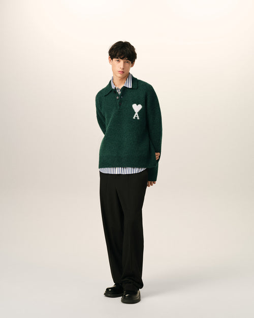 Polo vert en alpaga Ami de Coeur - Homme - 3 - AMI Paris - Ami Paris