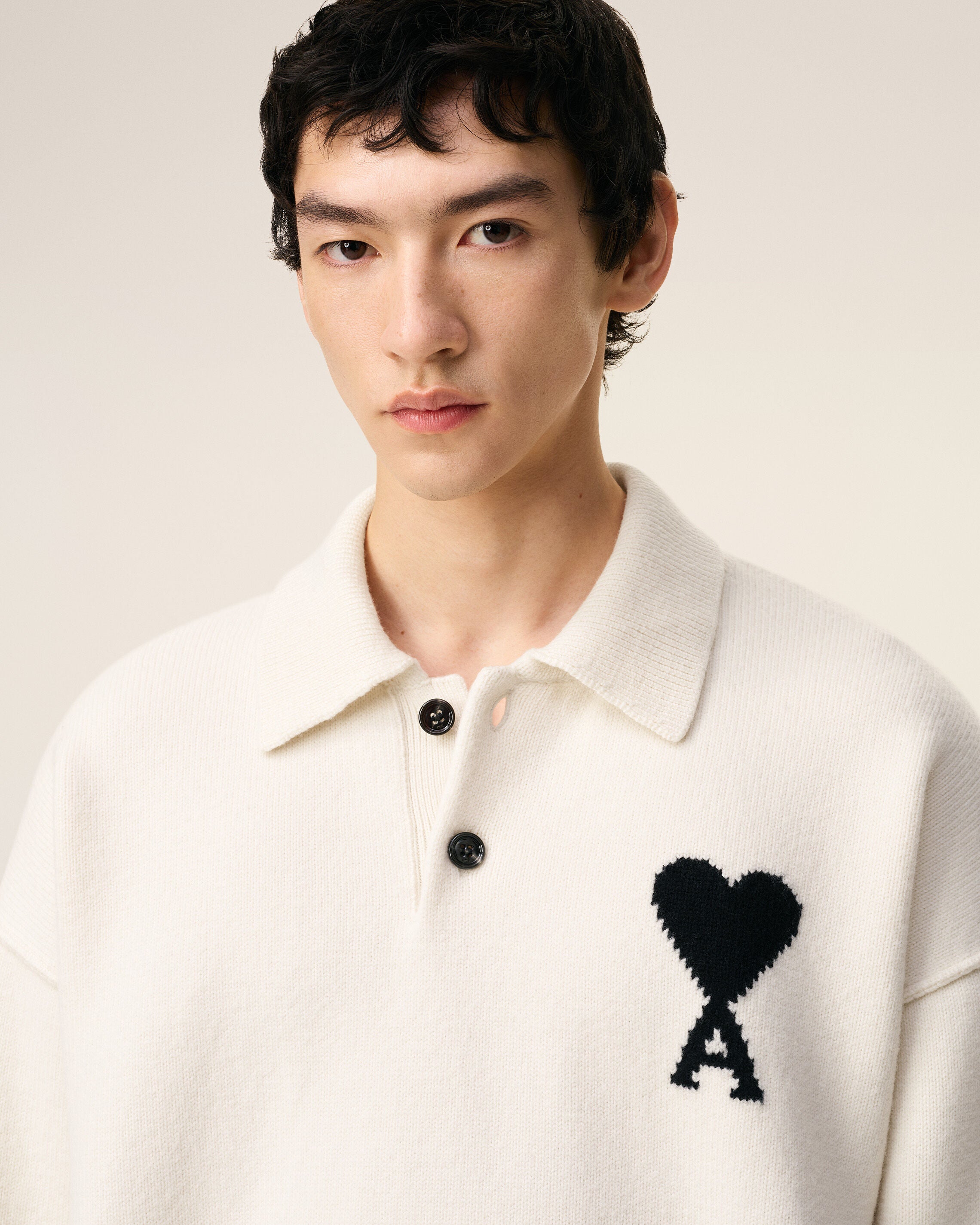 美品！amiparis アミパリス ポロシャツ ホワイト Ami De Coeur ポロシャツ ホワイト | AMI PARIS