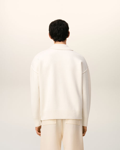 White Wool Ami De Coeur Polo - 5 - Ami Paris