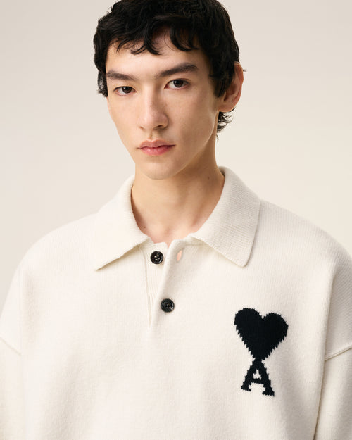 White Wool Ami De Coeur Polo - 4 - Ami Paris
