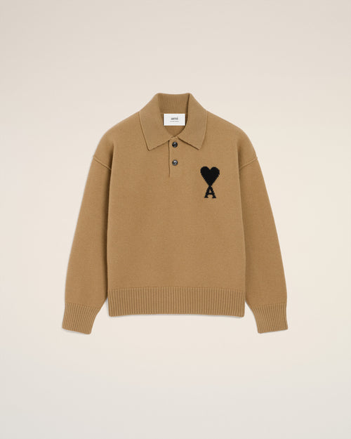 Brown Wool Ami De Coeur Polo - 4 - Ami Paris