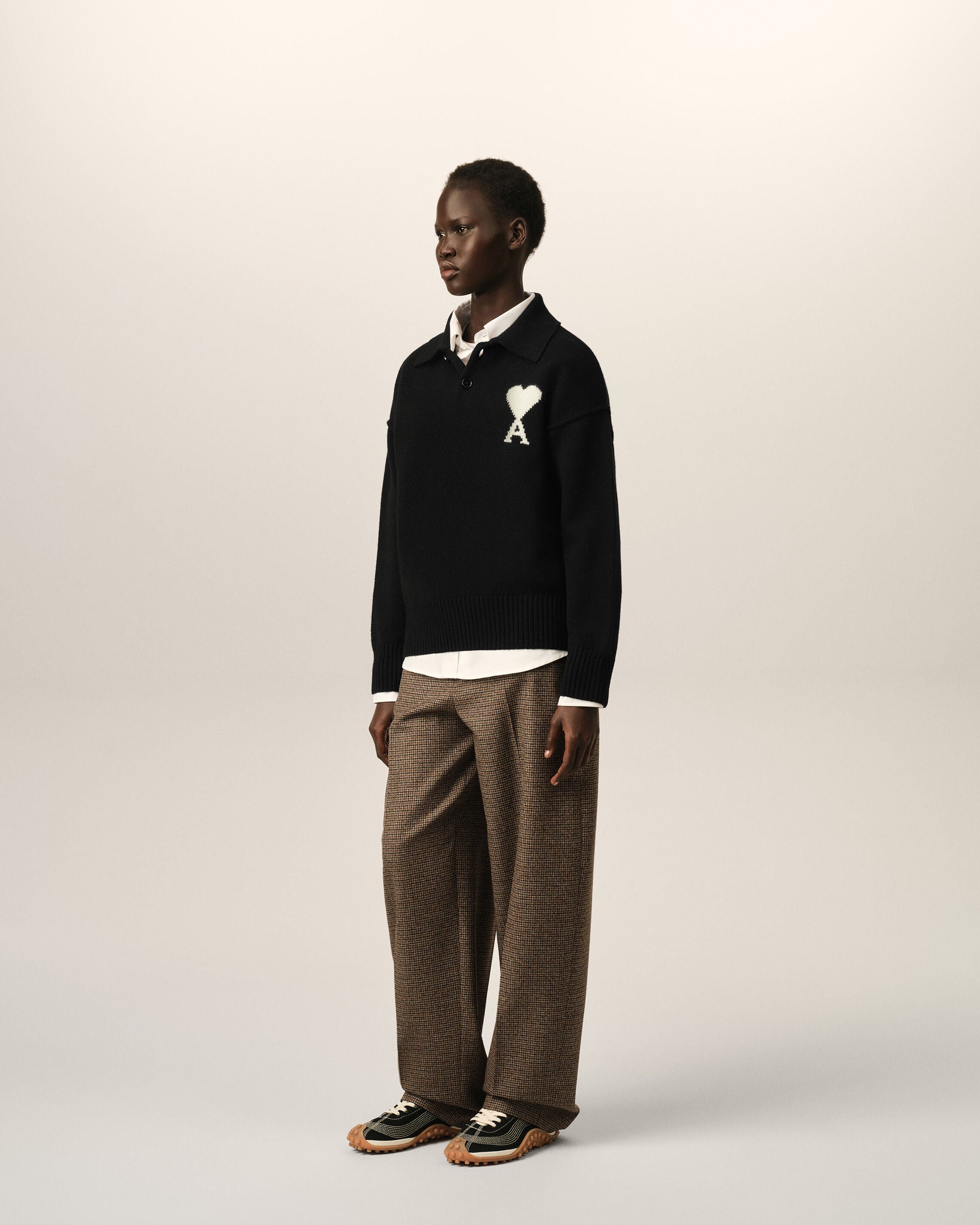 Black wool polo with Ami de Coeur - 12