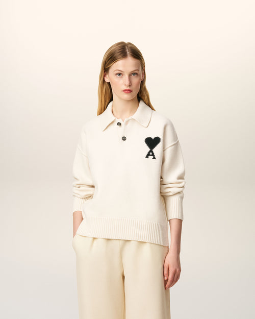                                 White Wool Ami De Coeur Polo - 3                             - Ami Paris