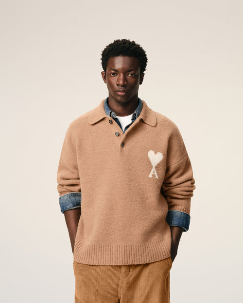 Brown Alpaca Ami De Coeur Polo - 3 - Ami Paris