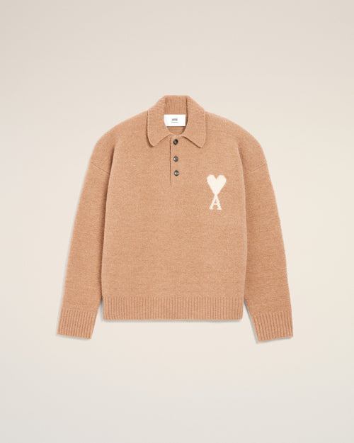 Brown Alpaca Ami De Coeur Polo - 4 - Ami Paris