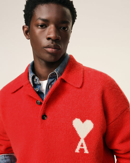 Brown Red Ami De Coeur Polo - 4 - Ami Paris