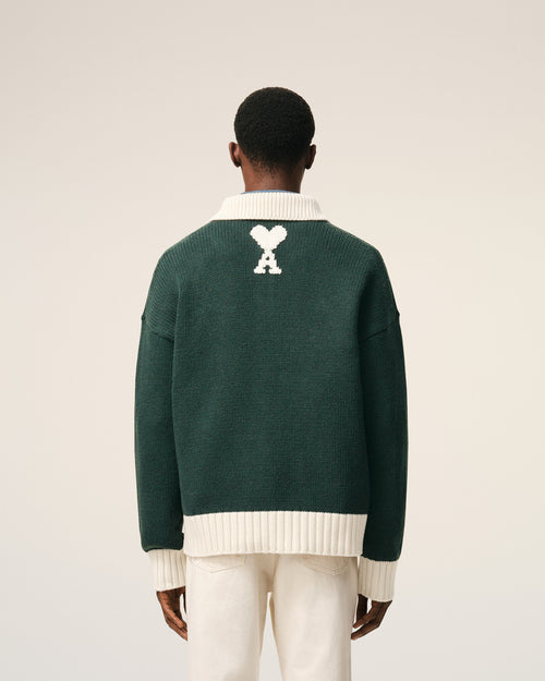 Green Wool Polo - 5 - Ami Paris