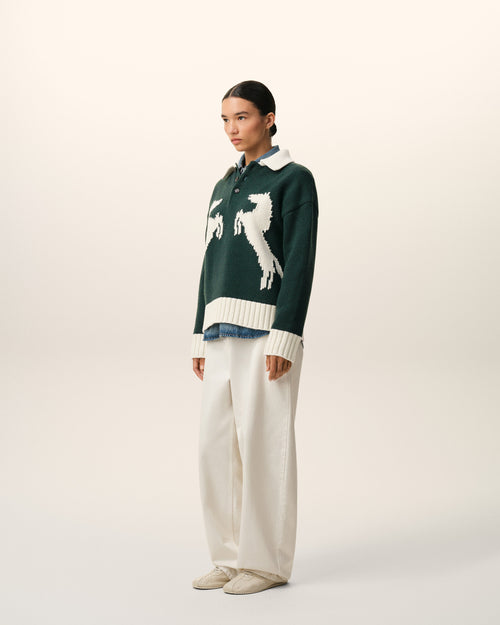 Green Wool Polo - 12 - Ami Paris