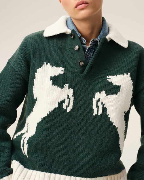 Green Wool Polo - 10 - Ami Paris