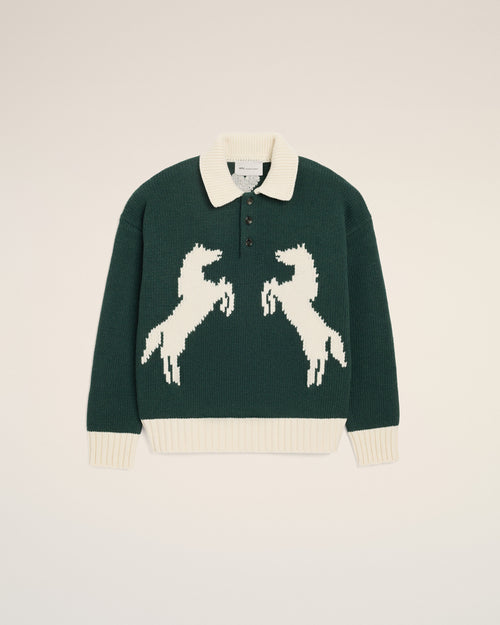 Green Wool Polo - 2 - Ami Paris