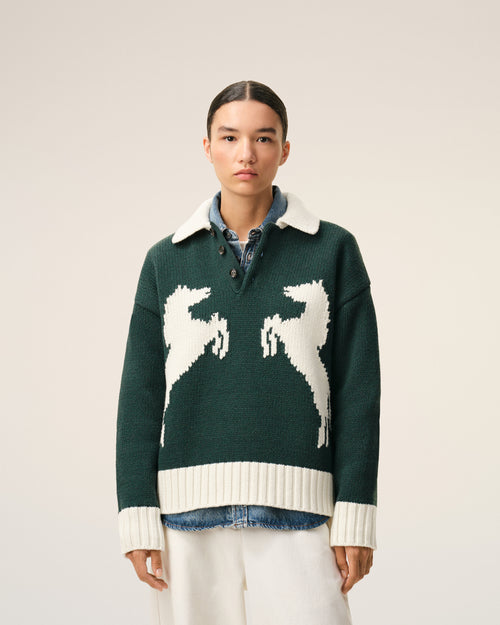 Green Wool Polo - 9 - Ami Paris