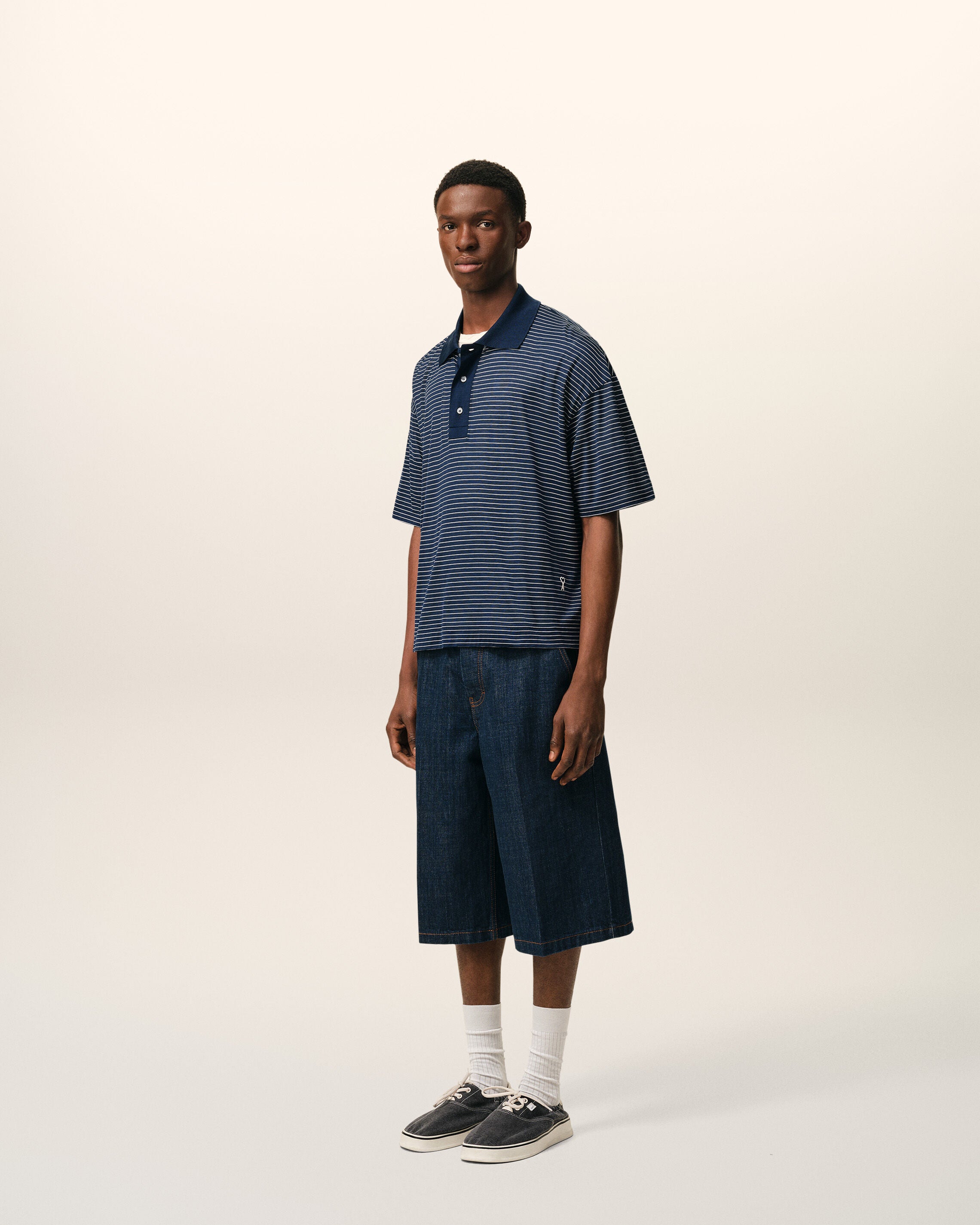 Blue Cotton Striped Ami De Coeur Polo - 6