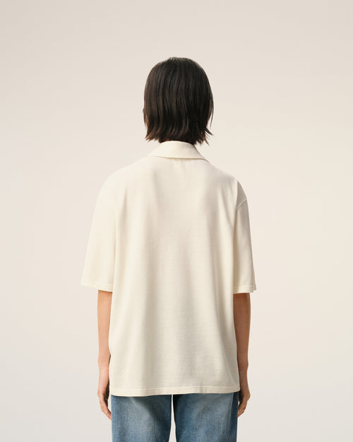 White Cotton Ami De Coeur Knitted Patch Polo - Woman - 11 - AMI Paris - Ami Paris