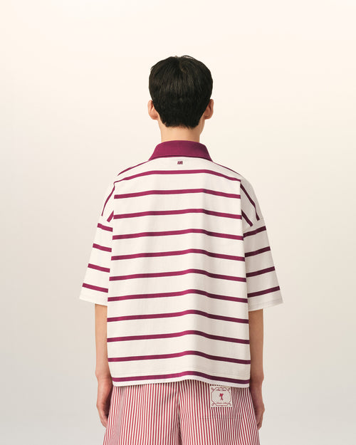 White cotton polo with Ami de Coeur arrow - Man - 5 - AMI Paris - Ami Paris